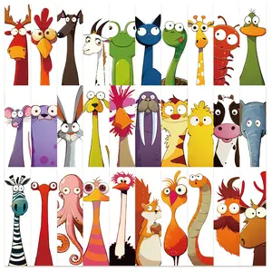 30 Cute and Funny Cartoon Animal Bookmarks (Non-Repeating Series) - Simple, Artistic, Creative Paper Bookmarks, Small Cards, Book Decoration Cards, Reading Annotation Cards, Book Accessories