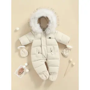 Baby Winter Snowsuit Infant Coat Romper Warm Outwear Hooded Puffer Jacket Footie Jumpsuit, Outdoor