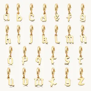 Little Words Project, Gothic Letter Charm, 14K Gold-Plated, Customizable Initial Charm