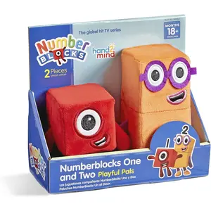 hand2mind Numberblocks One & Two Playful Pals, Plush Figure Toys, Numbers for Toddlers, Preschool Math Learning Toys, Stuffed Animal Plushies, Counting Blocks, Soft Stuffies, Kids Birthday Gifts ﻿ ﻿ ﻿ ﻿