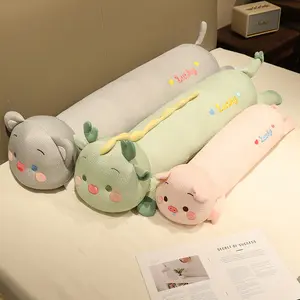 Adult Ice Silk Cute Pet Animal Long Pillow Sofa Cushion Bedroom Bedside Waist Support Cool Breathable Pillow