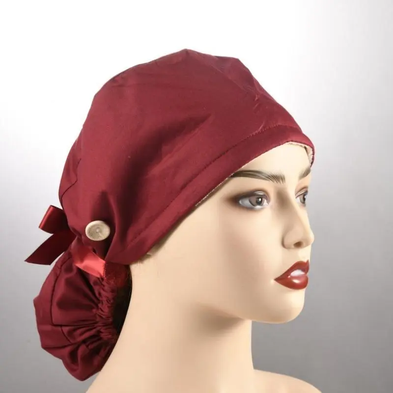 Solid Color Surgical Cap Women, Red ,Nurse/Doctor Hats ,Nurses Week Gift, Long Hair