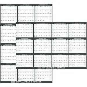 2026-2027 Large Dry Erase Calendar for Wall - JUL. 2026 - JUN. 2027, 34.6" x 22.9", 2026-2027 Yearly Wall Calendar, Vertical/Horizontal, Reversible - Grey
