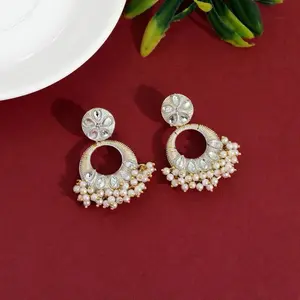 White Color Mint Meena Earrings