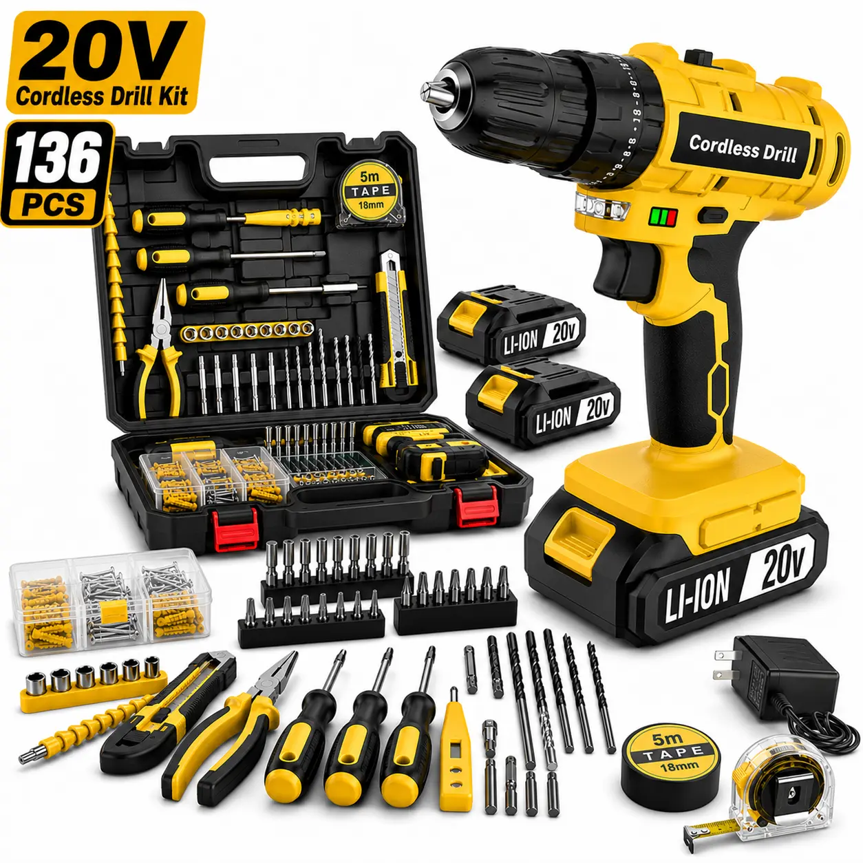 136PCS Drill Set