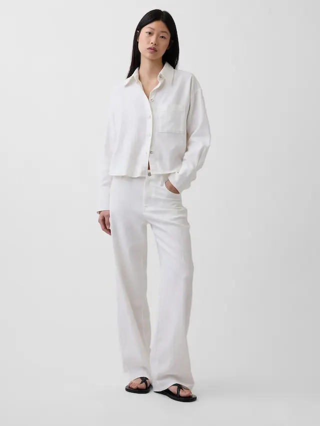 Gap Women's Linen-Cotton Wide-Leg Pants Gap Women's Linen-Cotton Wide-Leg Pants