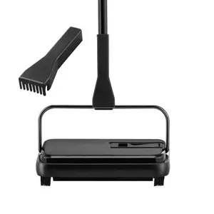 Manual Floor Sweeper with Dual Rotating Brushes, Cordless Hard Floor Cleaner for Pet Hair, Crumbs & Spring Home Cleaning