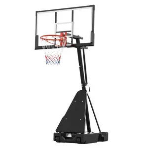 Shatterproof Adjustable Basketball Hoop 48 Inch – Portable System with 4.92-10FT Height, Wheeled Mobile Base, Easy Assembly, Ideal for Outdoor Backyard, Driveway, or Court Play for Teens & Adults