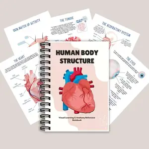 Human Anatomy Coil Notebook, Human Organ System Diagram Learning Manual, Medical Student Anatomical Reference Notebook, Study Guide for Students