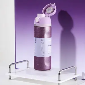 Owala 24oz Pink-Purple Glitter Insulated Tumbler candy coated - Stylish for Girls' Parties & Daily Use, Keeps Drinks Cold or Hot, Perfect for Hydration Needs stainless water bottle cups with straw easy drinking girl holiday