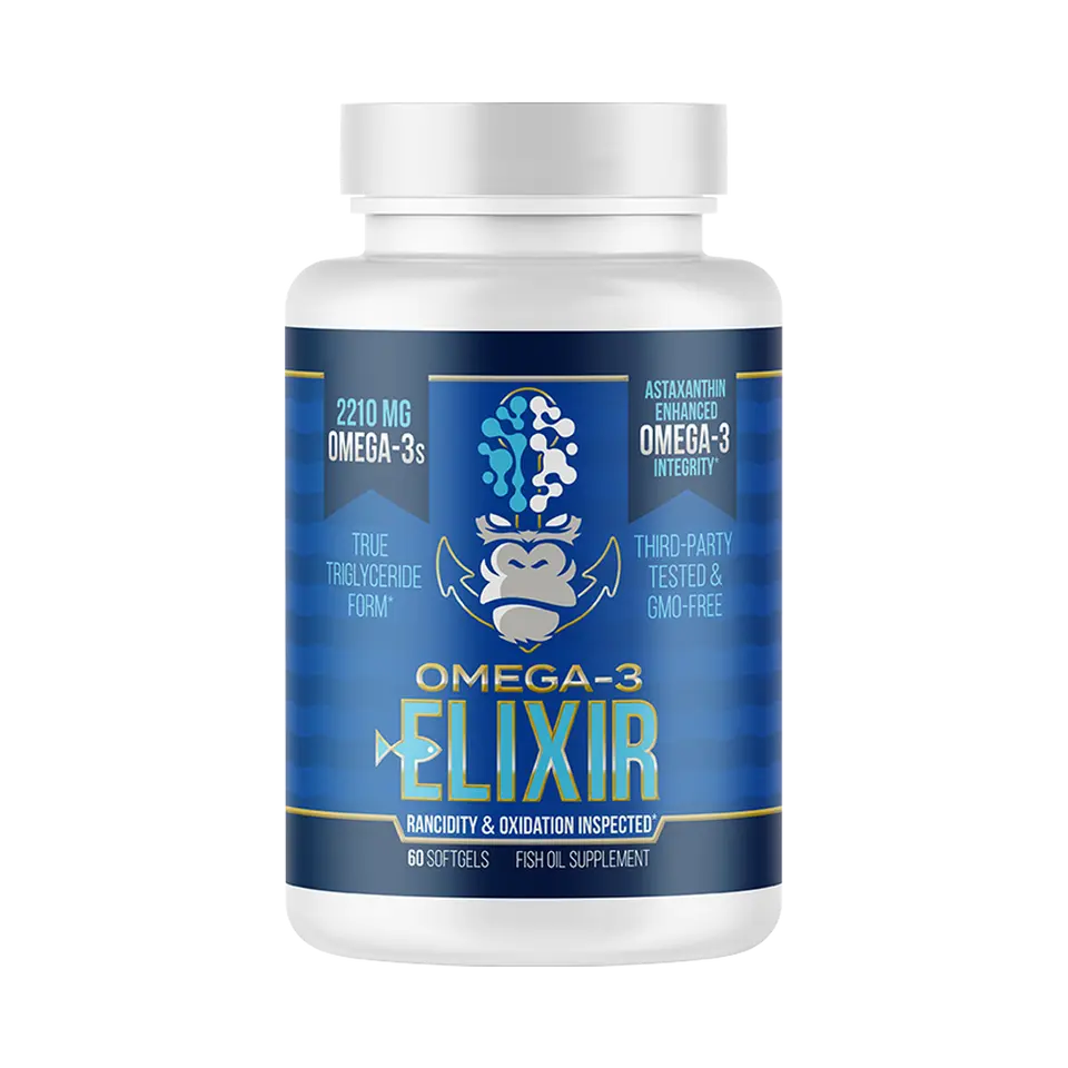 Gorilla Mind - Omega-3 Elixir - Third Party Tested Fish Oil Supplement - 60 Softgels (30 servings) Gorilla Mind - Omega-3 Elixir - Third Party Tested Fish Oil Supplement - 60 Softgels (30 servings)