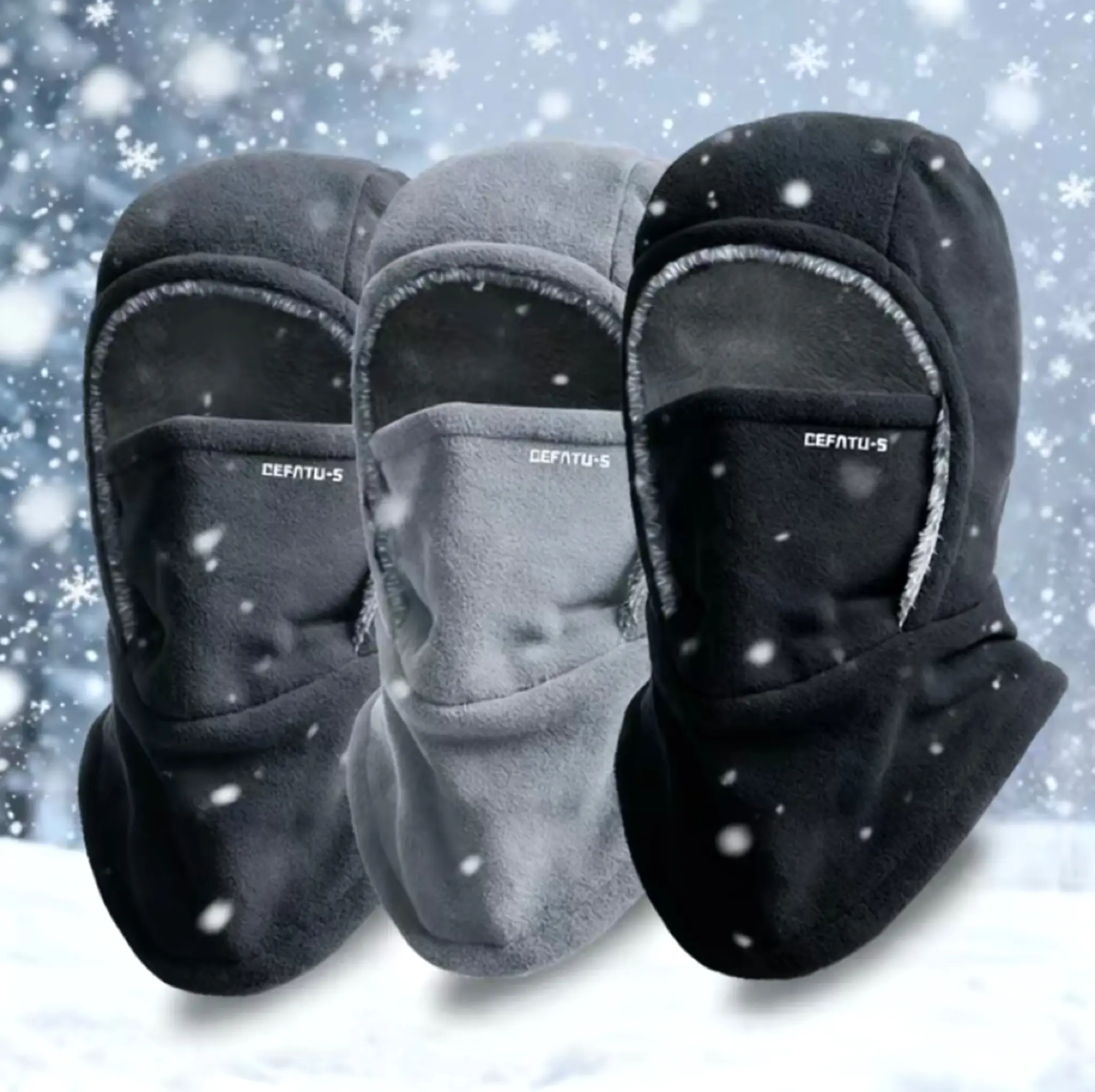 Winter Warm One-Piece Hood, Scarf Face Mask Ear Protection, Balaclava, Thick Material, Style Fit Face, Windproof, Suitable for Winter Cycling, Running, Skiing, Fishing, Outdoor Sports And Work, Suitable for Men And Women
