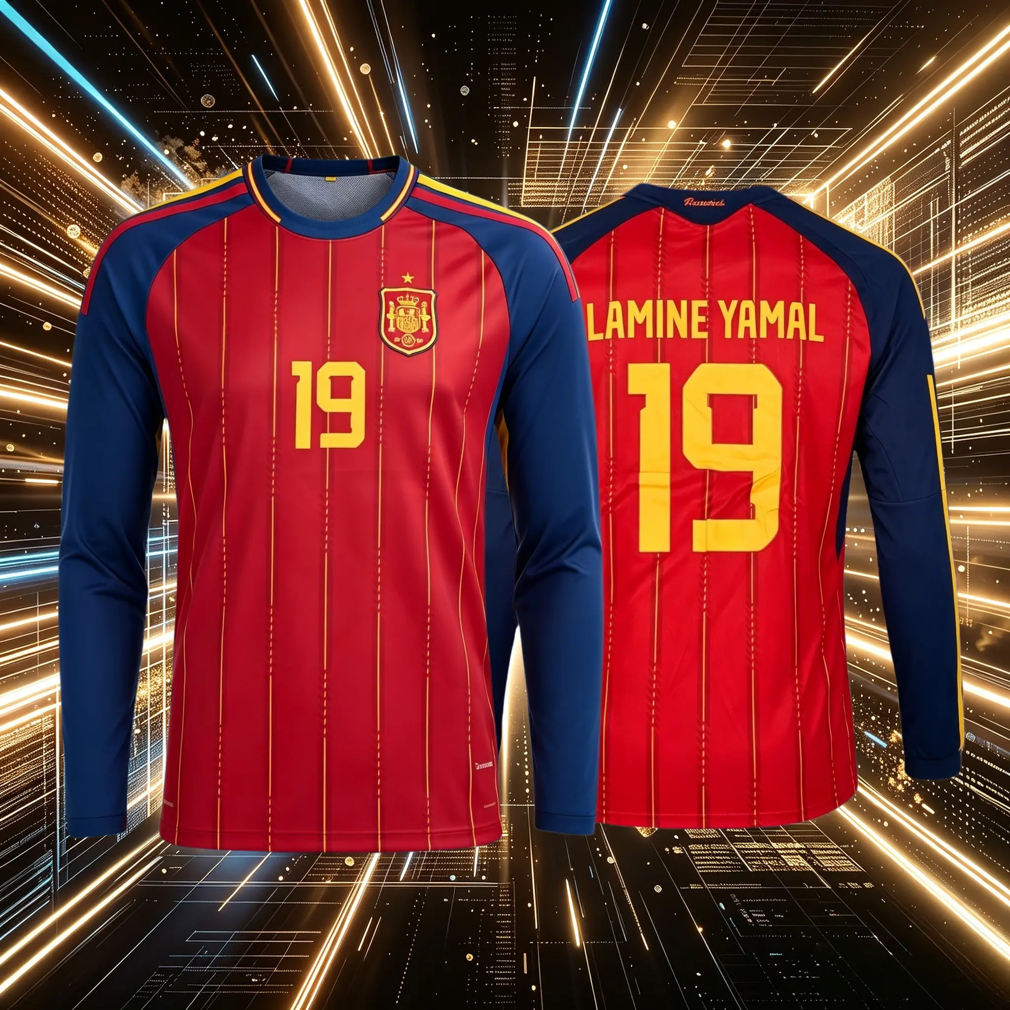 2026 Spain Home And Away Red And White 19# Lamine Yamal 20# Pedri Short And Long Sleeve Soccer Jersey Fans Version