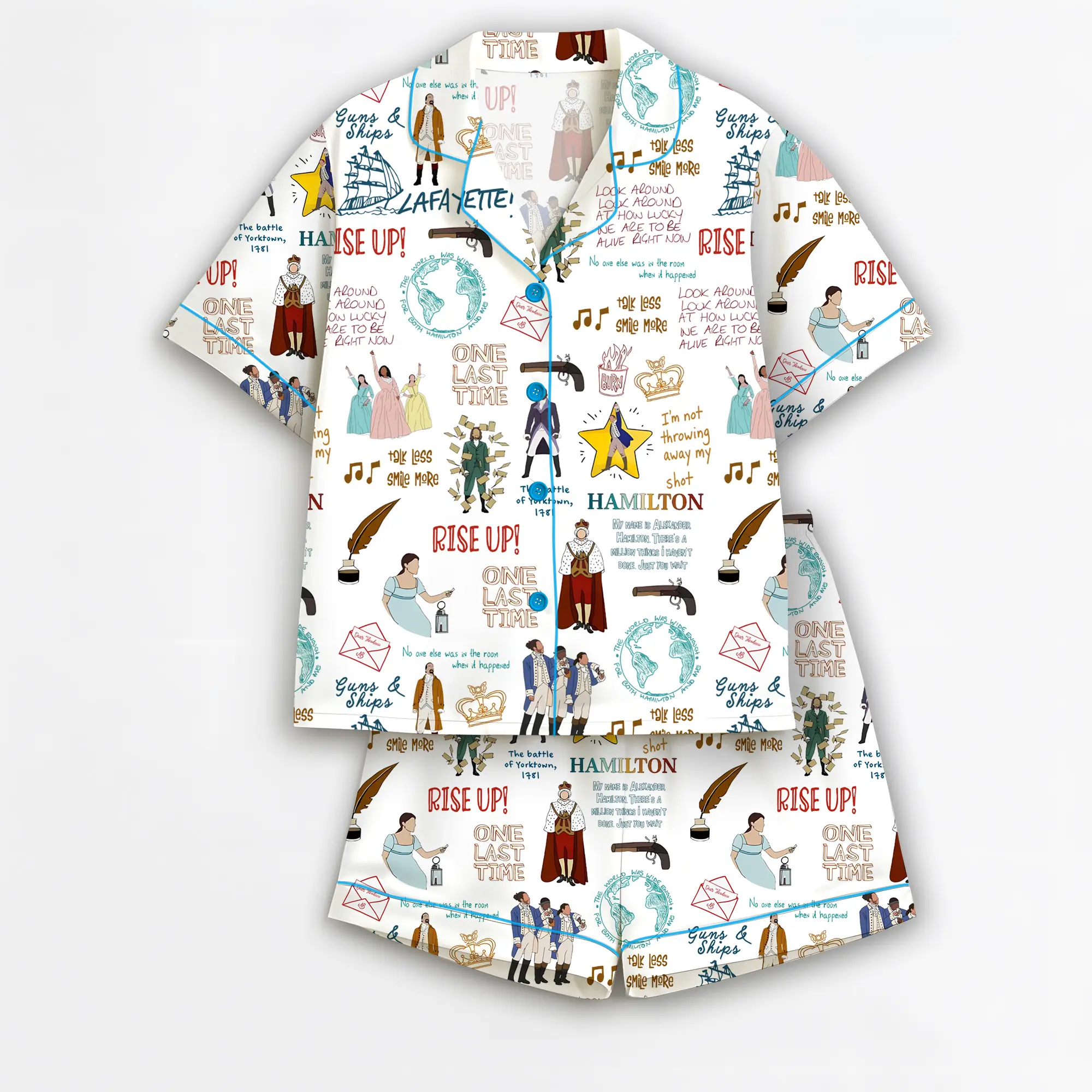 Hamilton Pajamas Set, American Musical Pajamas Set, Broadway Musical Pajamas Set, Rise Up Pajamas, Hamilton Musical , Alexander Hamilton