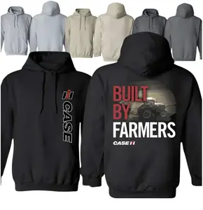 2Side Case IH Built By Farmers Tractor Hoodie Tshirt – Vintage Farm Hoodie Tshirt, Classic Case IH Agriculture Style, Trucker Workwear Outfit, Unisex Farmer Apparel