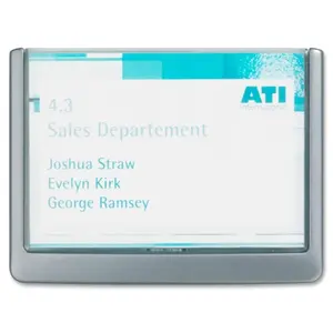 212 MAIN Durable Acrylic Glass Click Signs, 6.75 in. x 0.63 in. x 5.13 in., Graphite Finish, Easy Change, Fast Update, Insert Software for Office Stationery & Supplies