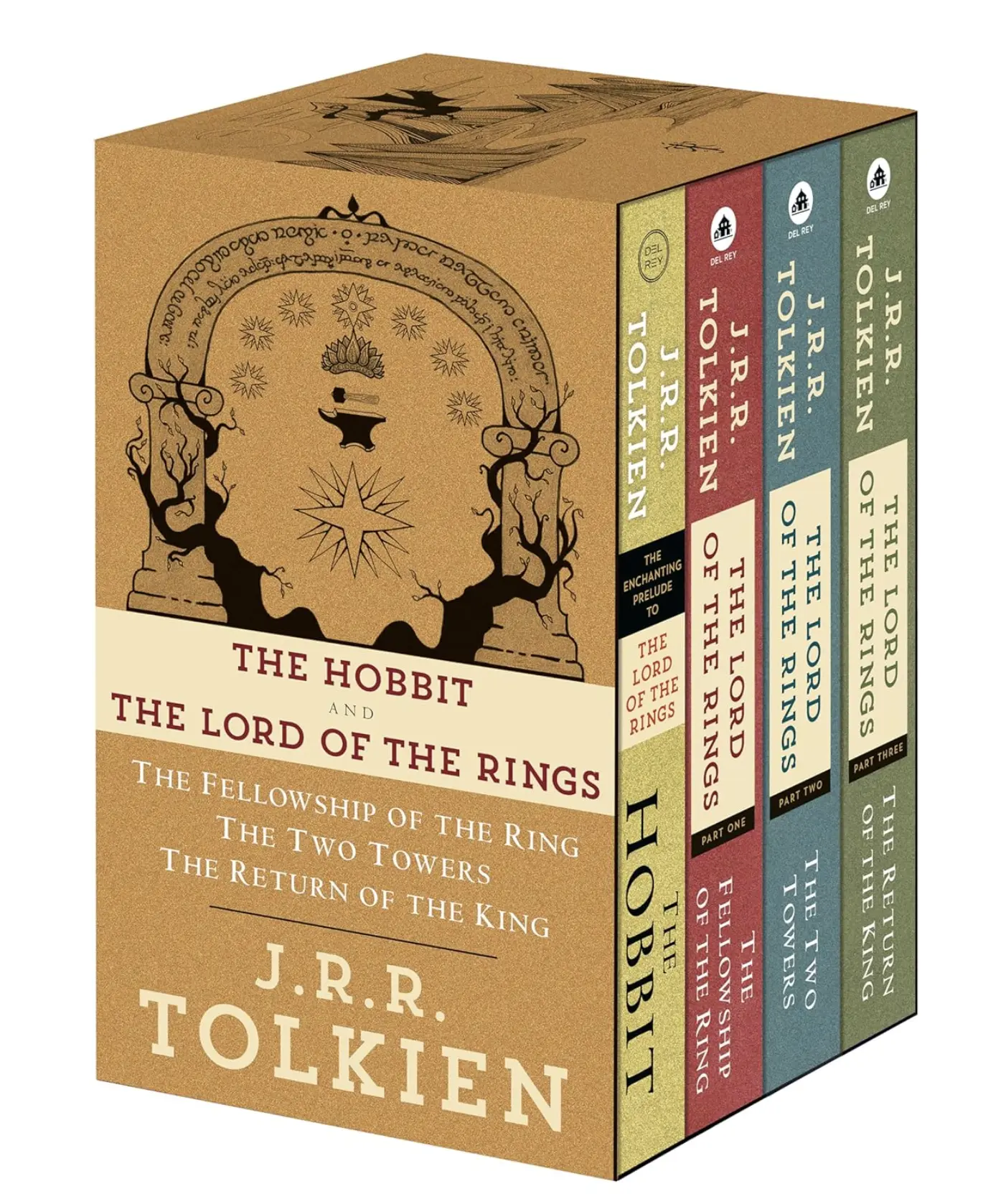 J.R.R. Tolkien 4-Book Epic Boxed Set: The Hobbit and The Lord of the Rings Mass Market Book Series, Boxed for Gifting