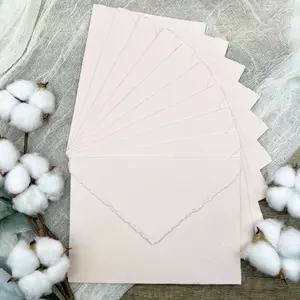 Blush Pink Handmade Cotton Envelopes (Set of 10)