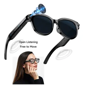 Dual Speaker AI Smart Glasses ，with 2MP Anti-Shake Camera ,Video Recording, Hands-free Call, Listen Music ,AI Real-Time Translate , Magnetic Charging ,39 G Lightweight  for Travel Sports