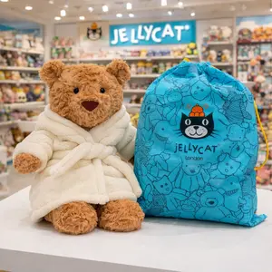 Jellycat Bartholomew Bear Bathrobe Edition with Official Gift Bag – Luxury Super Soft Teddy Bear, Adorable Cuddly Plush Toy for Baby & Kids, Perfect Birthday or New Baby Gift