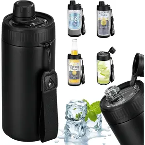 Universal Can Cooler with Lid Fits  12oz Cans& Bottles,  Leak-Proof Water Bottle, 4-in-1 Insulated Can Cooler for , Soda & Energy Drinks, Dishwasher Safe