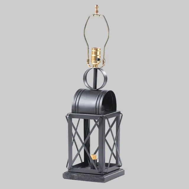 Keeping Room Lamp Base with Metallic Design and Decorative Elements