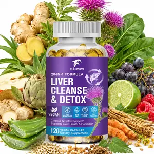 FULIMIKS Liver Cleanse Detox & Repair, 28-in-1 Formula with Milk Thistle (80% Silymarin), Choline, Zinc, Artichoke, Dandelion Root, Apple Cider Vinegar, Vegan Liver Support Supplement for Liver Health & Function, 120 Capsules