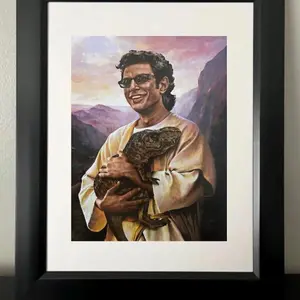 Saint Jeff Goldblum. Jurassic Park. Dinosaur Art, Room Decor, Unframed, 5 Size, 8x12 to 27x40 inch