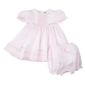 Honeycomb Smocked Ruffle Dress