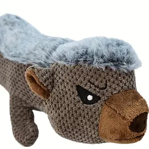 Durable And Bite Resistant Standing Honey Badger Shaped Pet Toy, Cute Squeaking Sound Pet Dog Toy, Beneficial For Dog Tooth Cleaning, Interactive Entertainment Dog Toy, Plush Pet Toy, Suitable For Various Large, Medium And Small Dogs, Without Battery