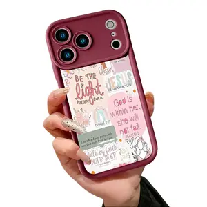 Cute Christian Scripture Collage Design Phone Case for iPhone 17 16 15 14 Pro Max 13 12 11 XR XS Plus Air | Slim Shockproof Anti Scratch TPU Protective Cover | Faith Inspired Phone Accessory
