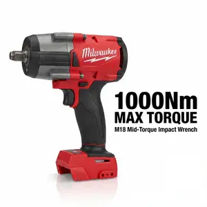 Milwaukee FMTIWF12 1000Nm ,set diy hand  brushless impac wrench  grade concrete drilling  bit  power tool professional construction drill driver