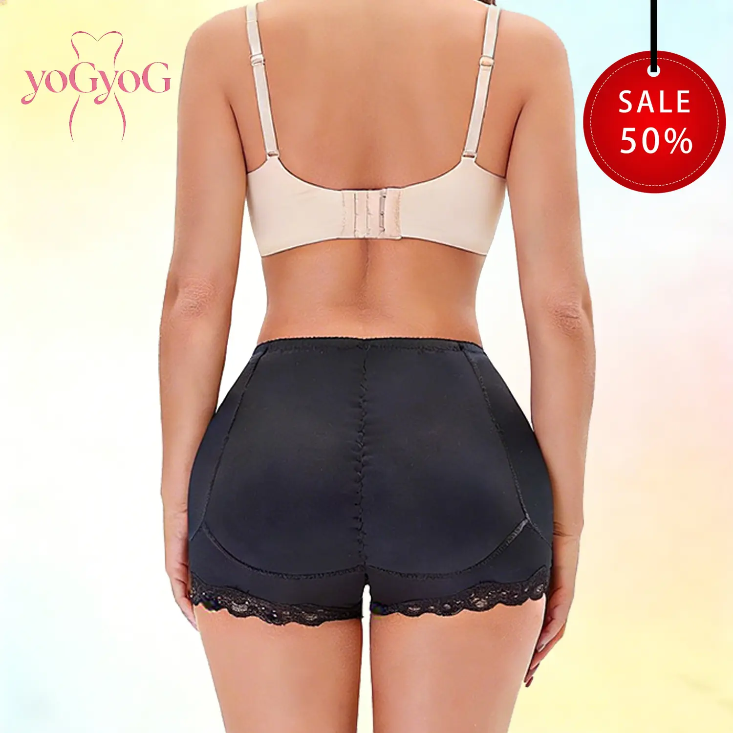 Women's Silky Fabric Padded Faja Shapewear - Seamless Girdle Body Shaper, Butt Lifter Hip Pad Panties with Pockets, Breathable Compression Daily Fit Clothes for Day Wear, Basic, Casual, Panty, Soft, Minimalist, Birthday