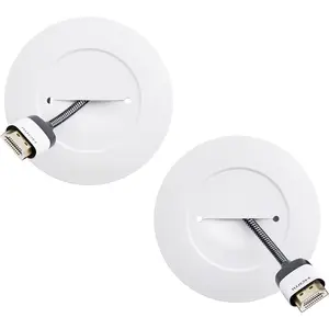 TV Cord Hider for Wall Mounted TV - White  Management Kit  TV Wires Behind The Wall- Includes 2 Pass Throughs, Locking Brackets, and Hole  Drill Attachment for Easy Install