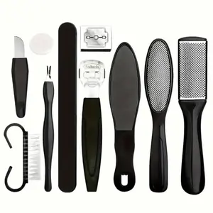 10PCS foot rub pedicure set scraping foot file, 10 In 1 Foot tool kit Exfoliating clean foot care dead skin removal calluses, scraping planer, foot scrubber Manicure Nail Nail Care Cleansing Nail Art