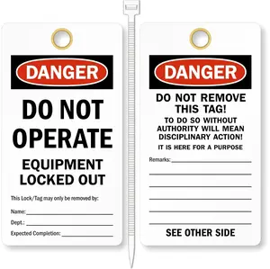 "Do Not Operate Tags" 2 - Sided Safety Tag Heavy Duty Vinyl, Pack of 25