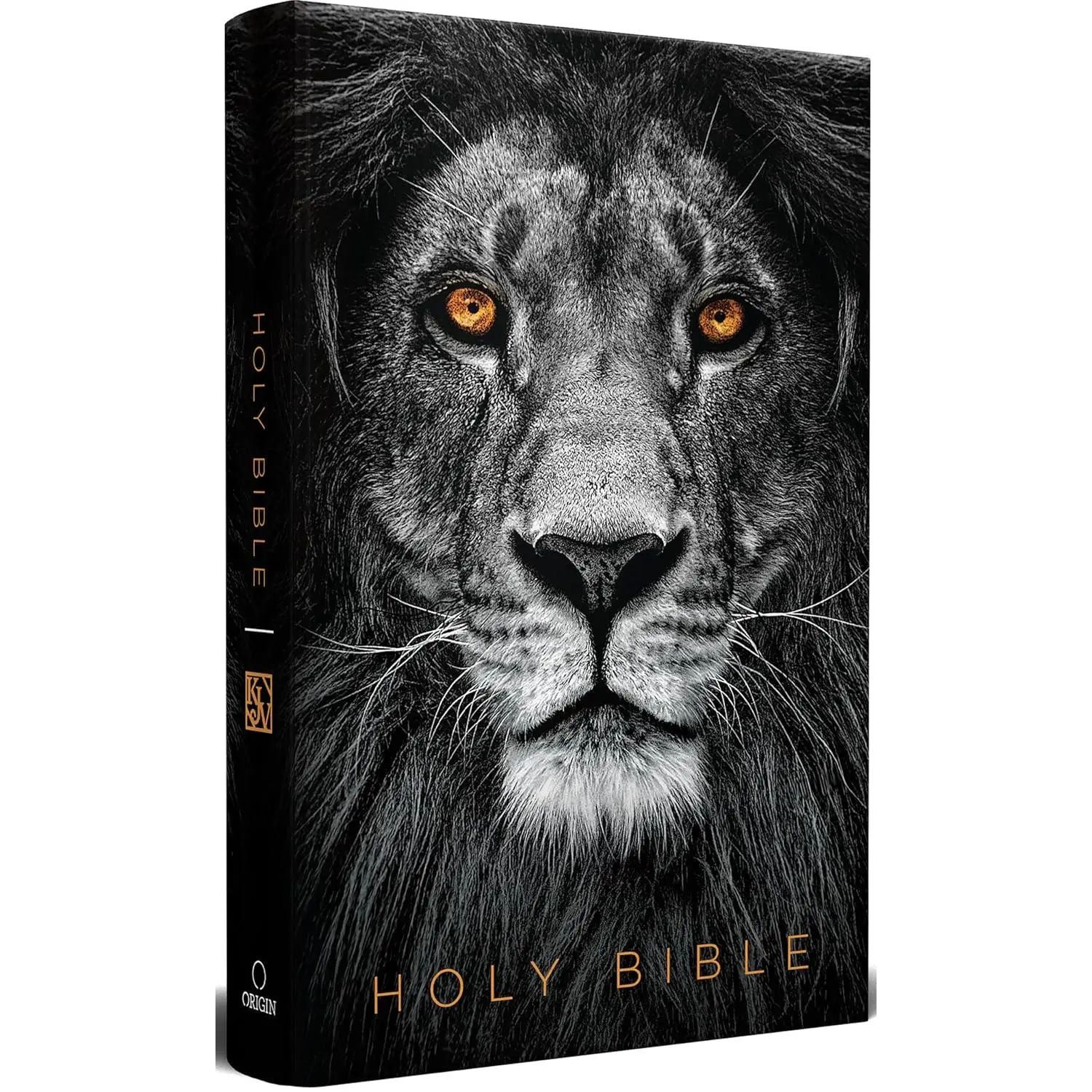 KJV Holy Bible, Large Print, Handy Size Format, Hardcover, Lion of Judah, Ribbon Marker, and Red Letter (KJV Medium Size Large Print Editions) King James Version Subheadings campingessentials