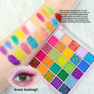 25-Color Eyeshadow Palette for Daily and Stage Performance Makeup Matte Pearl Flash Purple Green Soft Smooth Glitter