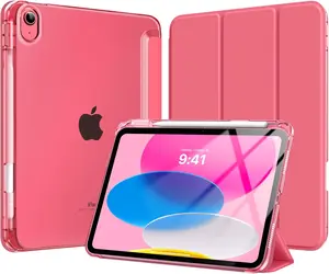 Tablet Case Accessories for iPad 11th Gen (A16, 2025, 11 in) & iPad 10th Gen (2022, 10.9 in) - Slim, Light Trifold Protection Cover with Pencil Holder, Hard PC Translucent Back Shell
