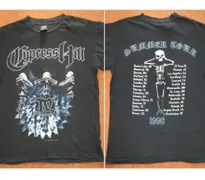 [SALE UP TO 50%] 90s Cypress Hill tour Summer Tour Black T shirt Retro style tee