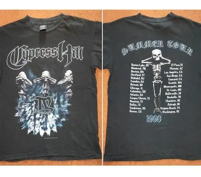 [SALE UP TO 50%] 90s Cypress Hill tour Summer Tour Black T shirt Retro style tee
