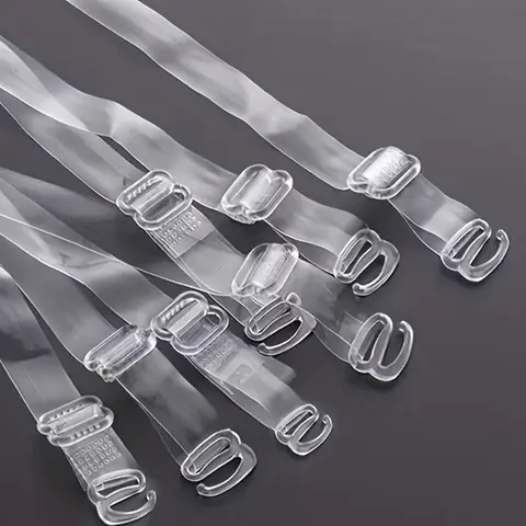 12 Pieces (6 Pairs) Transparent Bra Straps, Invisible Anti-Slip Adjustable Strapless Bra Straps, Invisible Bra Accessories