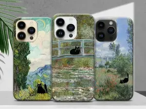 Black Cat Phone Case Famous Artist Painting Cover for iPhone 17 16 15 14 13 12 11