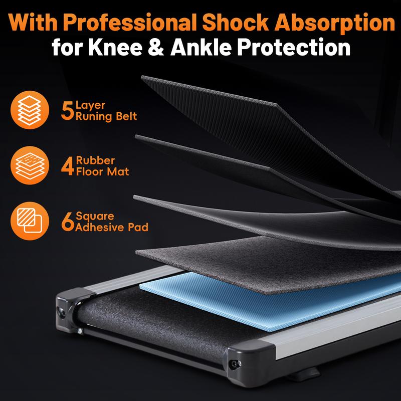 Compact 3-in-1 Under Desk Treadmill - Quiet Walking Pad with Remote & LED Display, 200 LBS Capacity, Portable for Home/Office