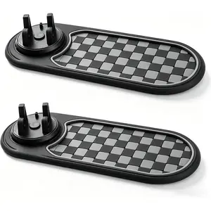 2 Pack Newly Upgraded Anti Slip Mat for Car Dashboard with Improved Phone Holder,Multifunctional Car Anti-slip Mat,360°Rotating Phone Mount,Multi-functional Support Anti-slip Pad for Sunglasses,Keys
