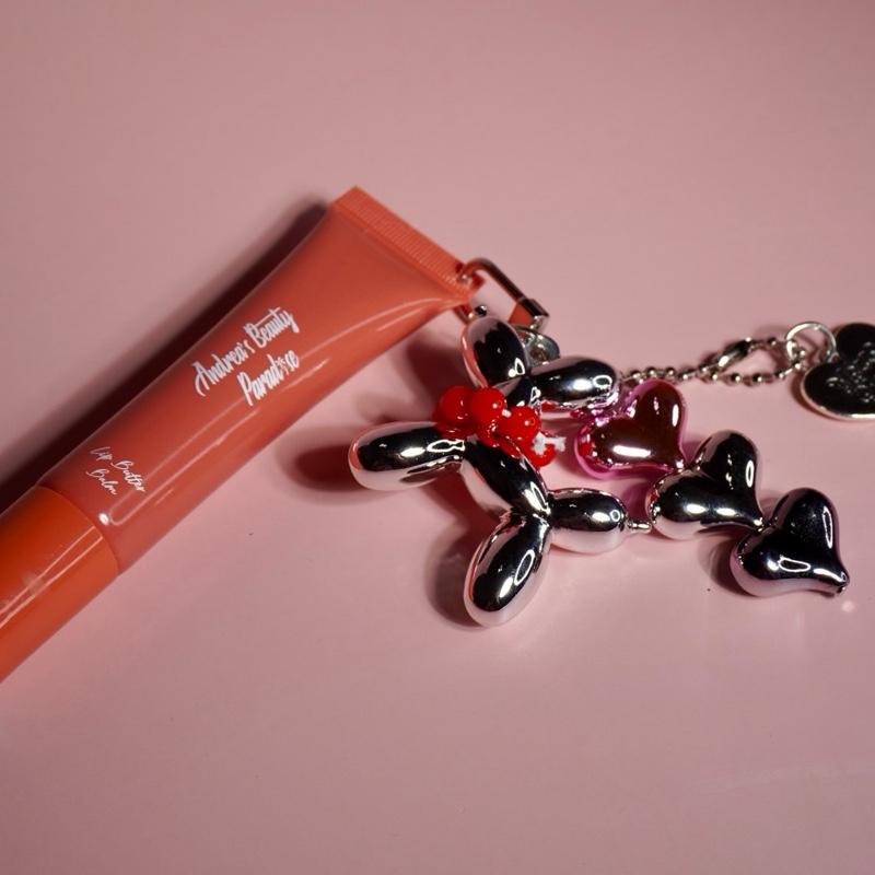 Lip Butter Balm with random ballon charm Hydrating High Shine Serum for Deeply Hydrating and Repairing Dry Skin with Keychain