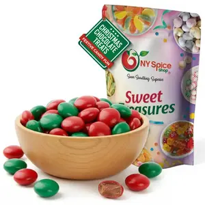 NY Spice Shop - Red & Green Milk Chocolate Milkies - 8oz, 1lb, 3lb - Holiday Candy Coated Chocolates - Milk Chocolate Candy - Colorful Chocolate Buttons - Solid, Bite-Sized - Christmas, Holiday Season, Winter Celebrations