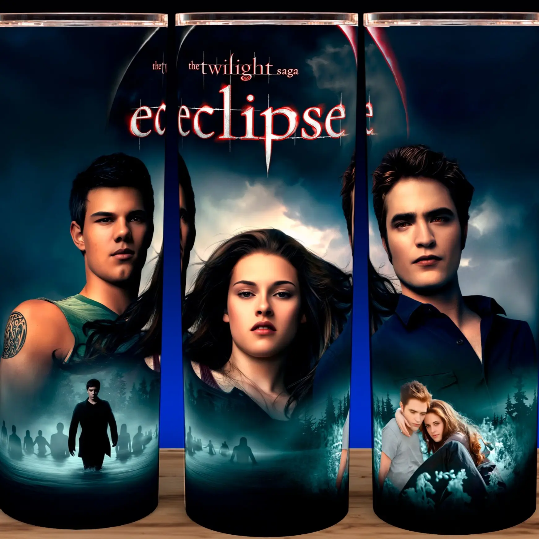 Twilight Eclipse Bella - Jacob and Edward Vampire Movie Cup Mug Tumbler 20oz - Stainless Steel, Fantasy, Modern Drinkware - Washable Flasks Stylish