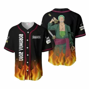 Essential Trafalgar D. Water Law Baseball Jersey – One Piece Anime Button-Up Streetwear Fan Shirt - In Stock