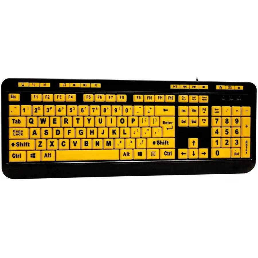 Adesso EasyTouch 132 Luminous 4X Large Print Multimedia Desktop Keyboard